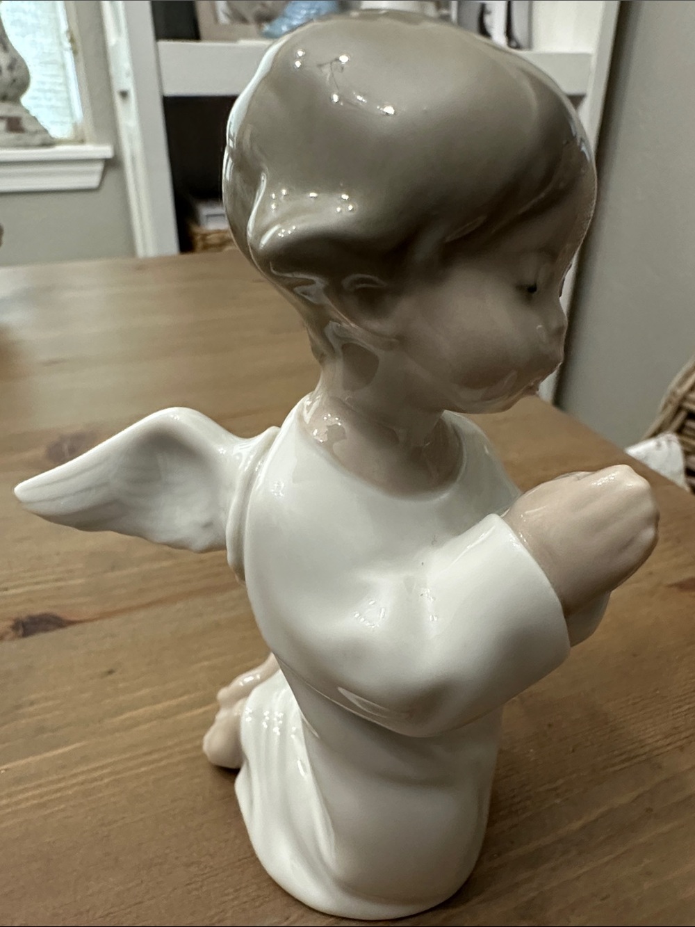 Lladro White Porcelain Figurine Base with Blue Maker's Mark